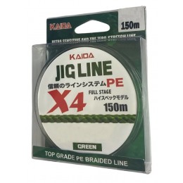 Плетенка Kaida Jig Line PMZ-040-16 PE X4 зеленый 150м 0,16мм