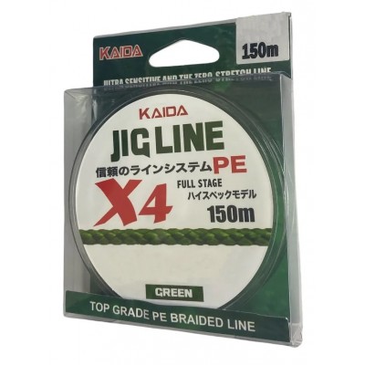 Плетенка Kaida Jig Line PMZ-040-12 PE X4 зеленый 150м 0,14мм