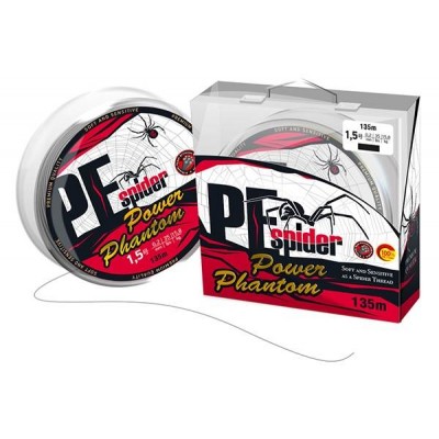 Плетенка Power Phantom 8x PE Spider 135м темно-серый #1,5 0,2мм 15,8кг
