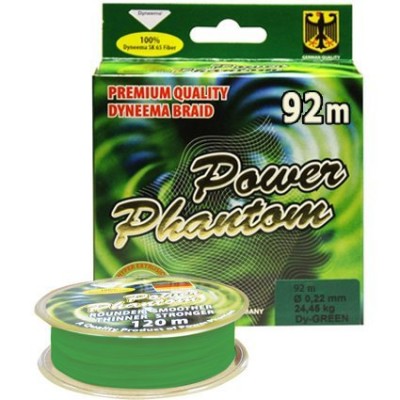 Плетенка Power Phantom 4x 92м зеленый 0,18мм 18,35кг