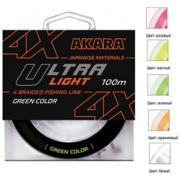 Плетенка Akara Ultra Light Х4 Orange 100 м 0,06