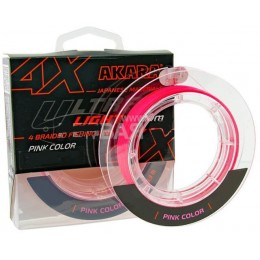 Плетенка Akara Ultra Light Х4 Pink 100 м 0,08