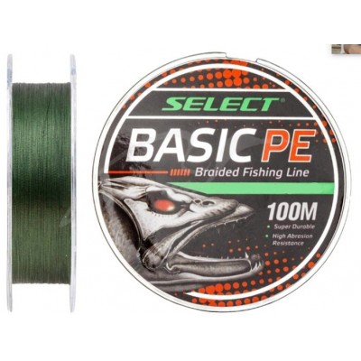 Плетенка Select Basic PE X4 0.20мм 100м тёмно-зелёный