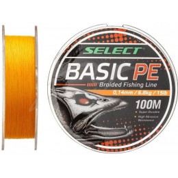 Плетенка Select Basic PE X4 100м оранжевый 0.08мм