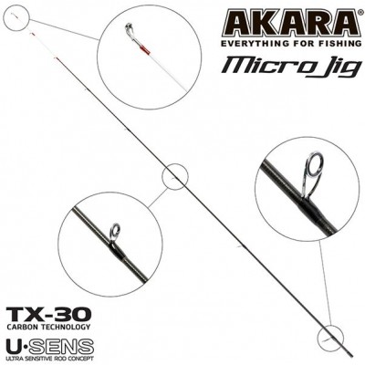 Верхнее колено удилища Akara SL1003 Micro Jig 702UL-T TX-30 210см 0,6-8гр