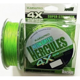 Плетенка Kaida Hercules X4 neon green PX401-10 100м 0,10мм