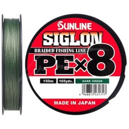 Плетенка Sunline Siglon PE X8 150м #2,5 0.270мм темно-зеленый