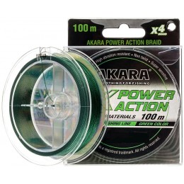 Плетенка Akara Power Action X-4 Green 100м #0,8 0,14мм