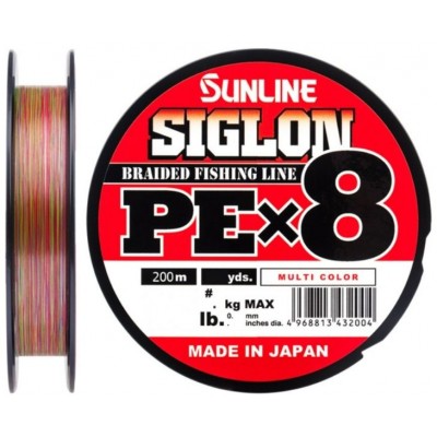 Плетенка Sunline Siglon PE X8 200м цвет многоцветный #2 0,242мм