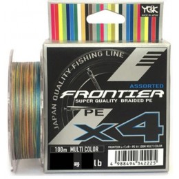 Плетенка YGK Frontier Assorted X4 100м цвет разноцветный #0.6 0,128мм