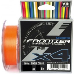 Плетенка YGK Frontier Assorted X4 100м цвет оранжевый #2.0 0,235мм