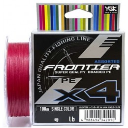 Плетенка YGK Frontier Assorted X4 100м цвет розовый #2.5 0,260мм
