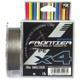Плетенка YGK Frontier Assorted X4 100м цвет серый #2.0 0,235мм