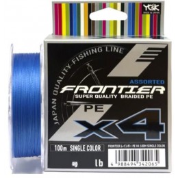 Плетенка YGK Frontier Assorted X4 100м цвет синий #2.0 0,235мм