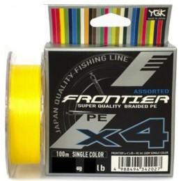 Плетенка YGK Frontier Assorted X4 100м цвет жёлтый #2.5 0,260мм