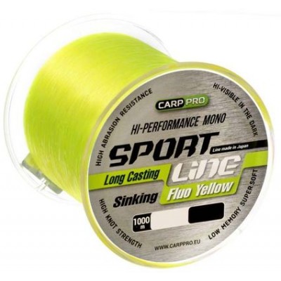 Леска Carp Pro Sport Line Fluo Yellow 1000м 0.205мм
