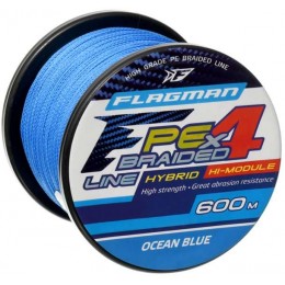 Плетенка Flagman PE Hybrid F4 600м Ocean Blue 0,50мм 32,5кг 70lb