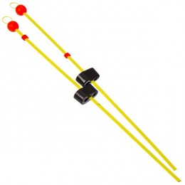 Кивок-сторожок Три Кита Б-3 балансирный (полимер.покрытие с бусинкой) желтый 190мм 10-18гр