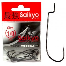 Крючок офсетный Saikyo BS-2311 O`Shaughnessy Worm BN №1 (10 шт)
