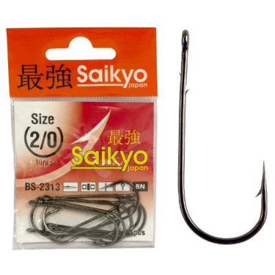 Крючок одинарный Saikyo BS-2313 Round Bent Worm BN №5/0 (10шт)