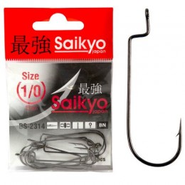 Крючок офсетный Saikyo BS-2314 Offset Round Bend Worm BN №1/0 (10 шт)