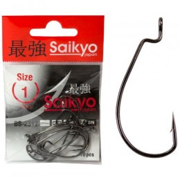 Крючок офсетный Saikyo BS-2317 Magna Super Lock Worm BN №2/0 (10 шт)