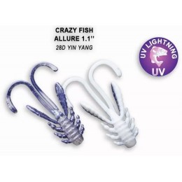 Силиконовая приманка Crazy Fish Allure 1.6" цвет 28d (8 шт)