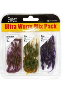 Силиконовая приманка Lucky John Pro Series ULTRAWORM 1.4" цвет MIX1 (45шт)