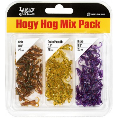 Силиконовая приманка Lucky John Pro Series HOGY HOG 0,8" цвет MIX1 (75шт)
