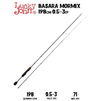 Спиннинг Lucky John Basara MORMIX 3 6'6" 198см 0,5-3гр Medium Fast