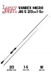 Спиннинг Lucky John Vanrex MICRO JIG 7 213см 1-5гр Medium Fast
