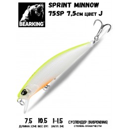 Воблер Bearking Sprint Minnow 75SP цвет J