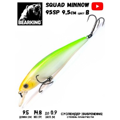 Воблер Bearking Squad Minnow 95SP цвет B