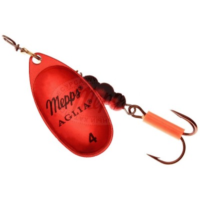 Блесна MEPPS AGLIA PLATINUM # 4 цвет Red/Silver