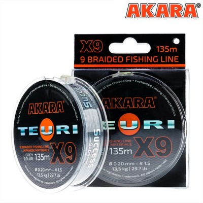 Плетенка Akara Teuri X9 Gray 135 м 0,20