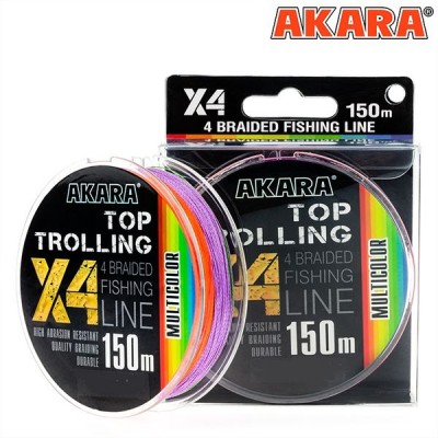 Плетенка Akara Top Trolling Х4 Multicolor 150 м 0,18