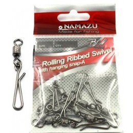 Вертлюг с форелевой застежкой Namazu Rolling Ribbed BN 10 № 5 кг (10 шт)