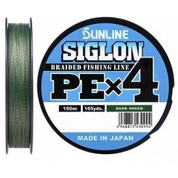 Плетенка Sunline Siglon PE х4 150м тёмно-зелёный #0.5 0,121мм