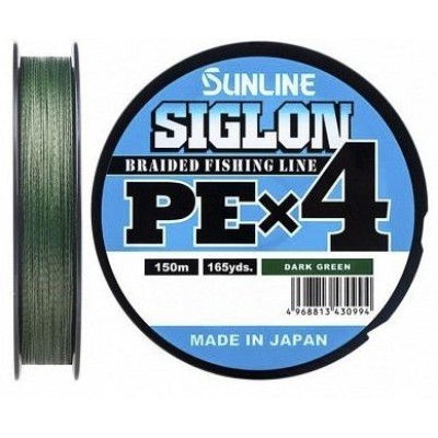 Плетенка Sunline Siglon PE х4 150м тёмно-зелёный 0,132мм