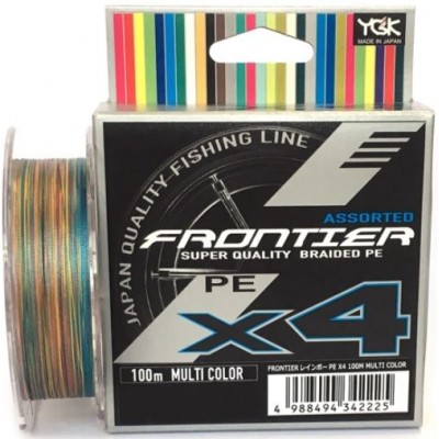 Плетенка YGK Frontier Assorted X4 100м цвет мультиколор 0,200мм