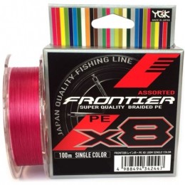 Плетенка YGK Frontier Assorted X8 100м цвет розовый 0,185мм