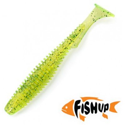 Силиконовая приманка FishUp U-Shad 3,5" (9шт) цвет 026 - Flo Chartreuse/Green
