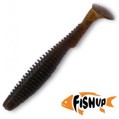 Силиконовая приманка FishUp U-Shad 3,5" (9шт) цвет 043 - Watermelon Brown/Black