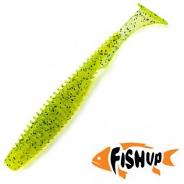 Силиконовая приманка FishUp U-Shad 3,5" (9шт) цвет 055 - Chartreuse/Black