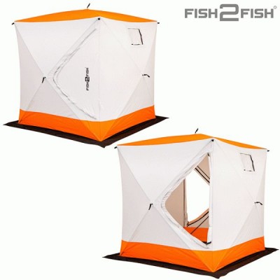 Палатка зимняя Fish2Fish Куб 2,2х2,2х2,35 м с юбкой в чехле утепленная