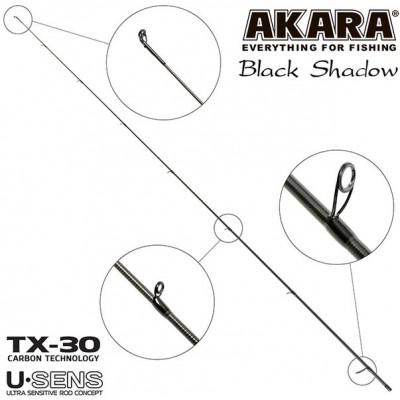 Верхнее колено удилища Akara SL1001 Black Shadow 702MLF TX-30 210см 3,5-10,5гр