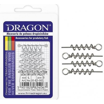 Спираль, штопор для силиконовой приманки Dragon XL 50-80-002 (5шт)