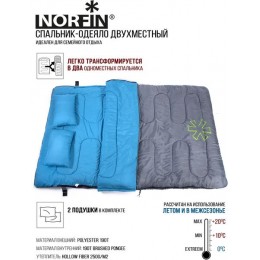 Мешок-одеяло спальный Norfin ALPINE COMFORT DOUBLE 250