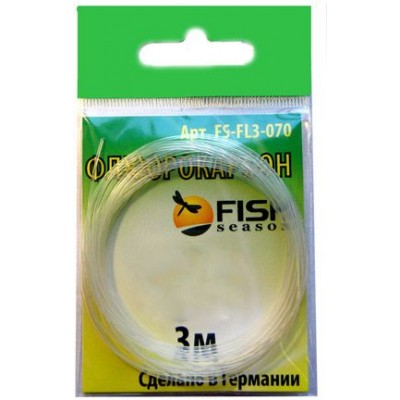 Поводковый материал Fish Season флюорокарбон 0,50 мм тест 14,3 кг (3 м) FL3-050