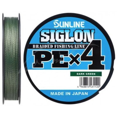 Плетенка Sunline Siglon PE X4 300м темно-зеленый #1,7 0,223мм